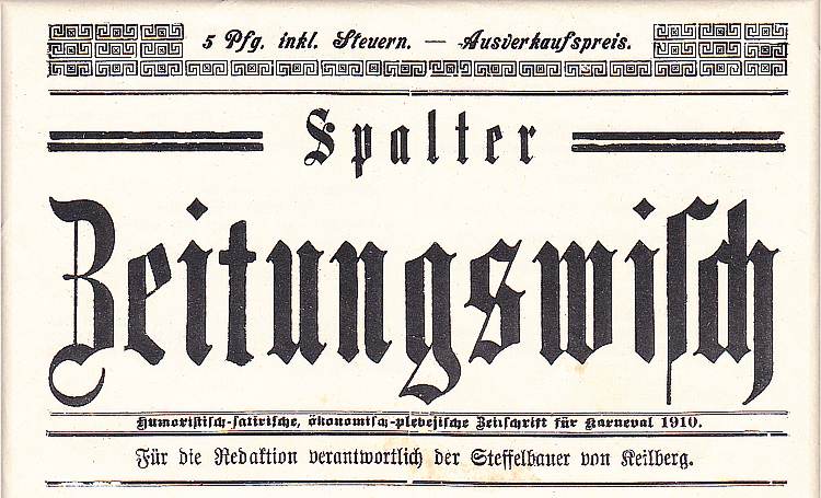 Faschingszeitung aus dem Jahr 1910